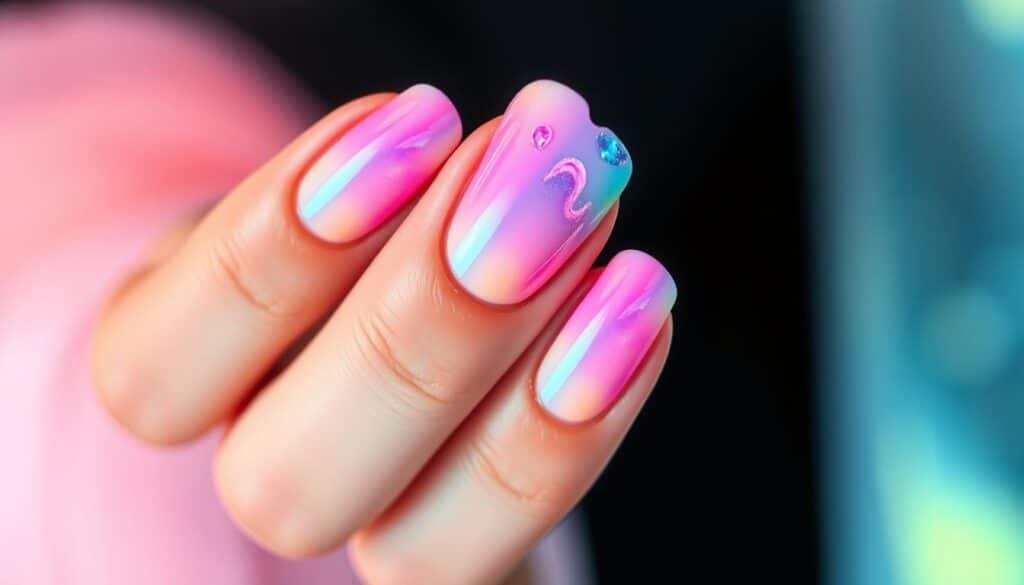 Aura nail design blending technique