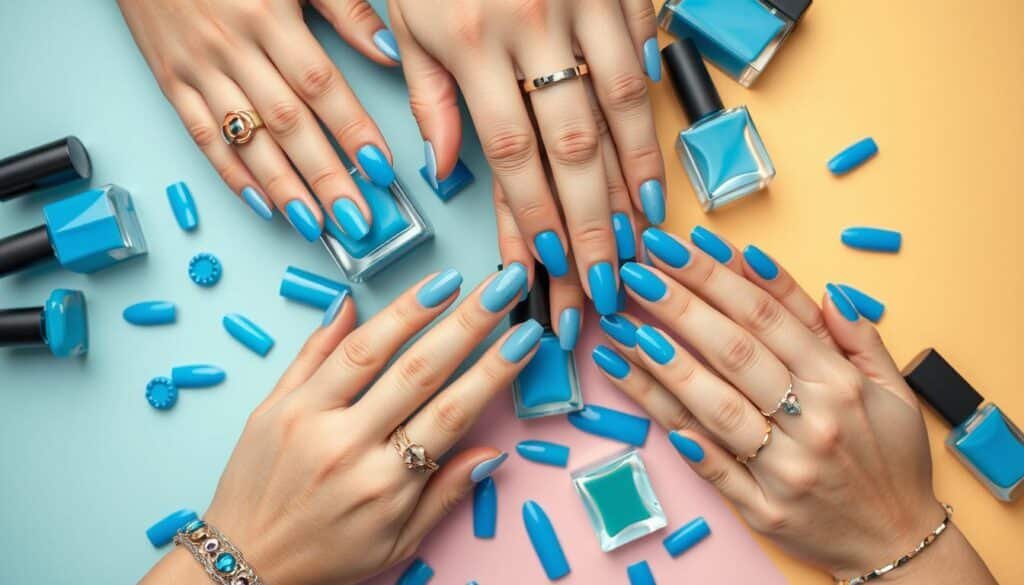 Blue nail trend on social media