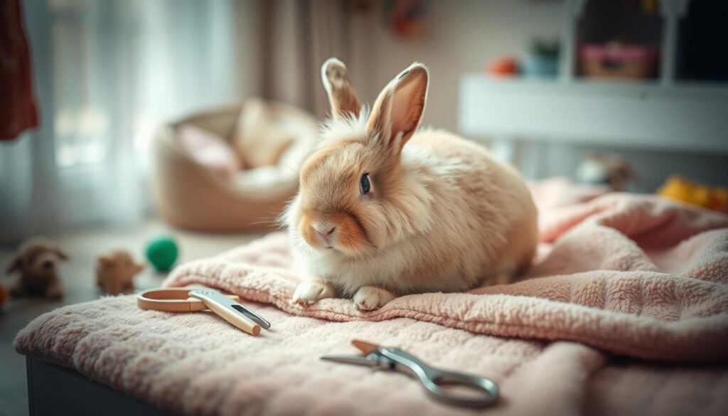 Rabbit grooming preparation