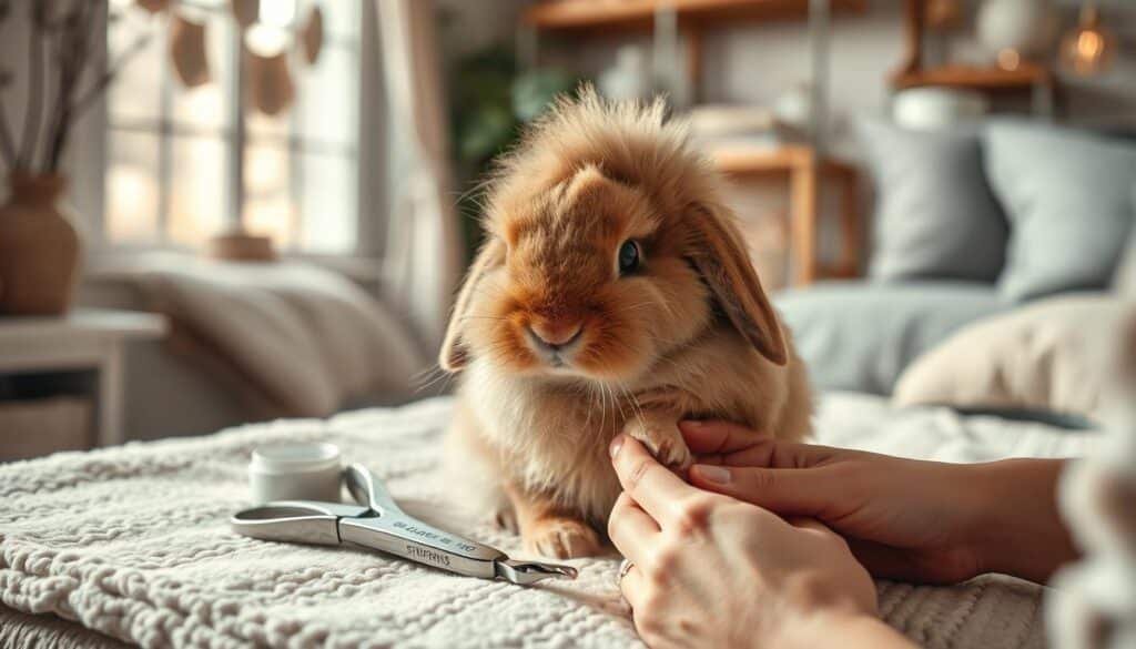 Safe nail trimming for rabbits