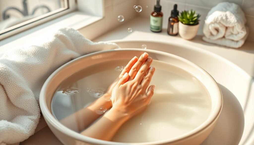 Warm water soak method for safe acrylic nail removal