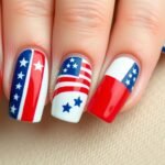 how to do 3 alternating color nails american flag theme