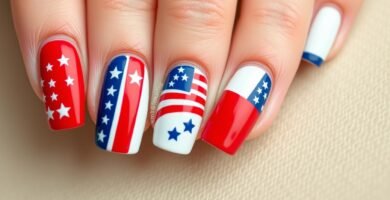 how to do 3 alternating color nails american flag theme