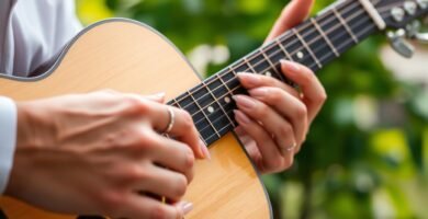 how to play guitar with long nails