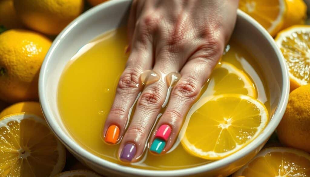 lemon juice nail polish removal