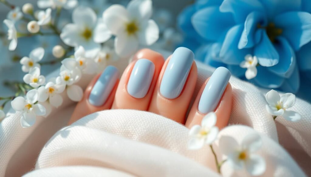 what do light blue nails mean