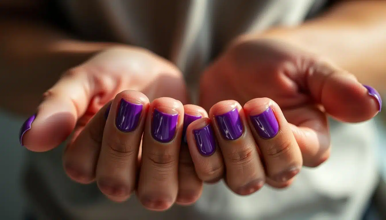 why are my nails purple