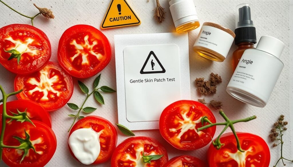 Precautions for using tomatoes on acne-prone skin