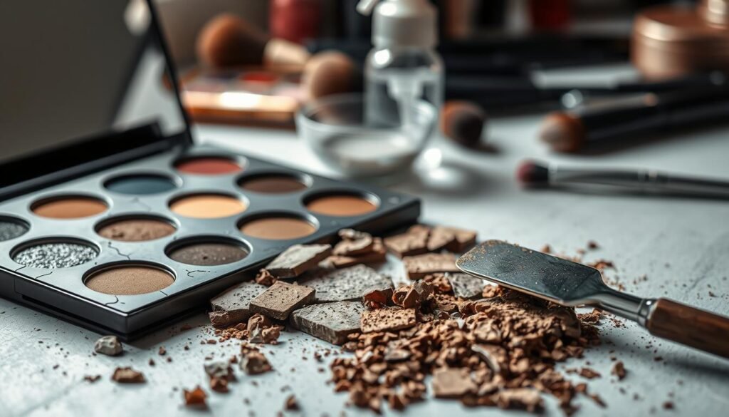 how to fix broken eyeshadow