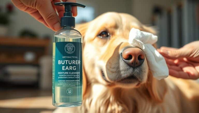 can i use antibacterial denture cleanser to clean dogs ears