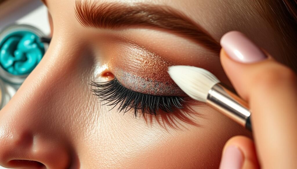 cream eyeshadow application