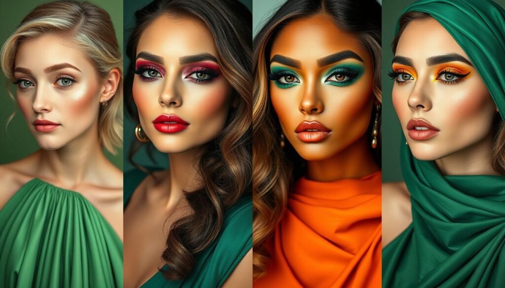 green dress makeup looks