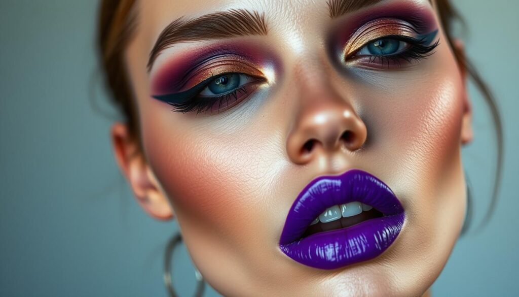 purple lipstick makeup looks