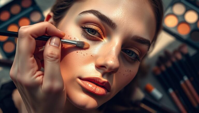 how to do fake freckles with eyeshadow