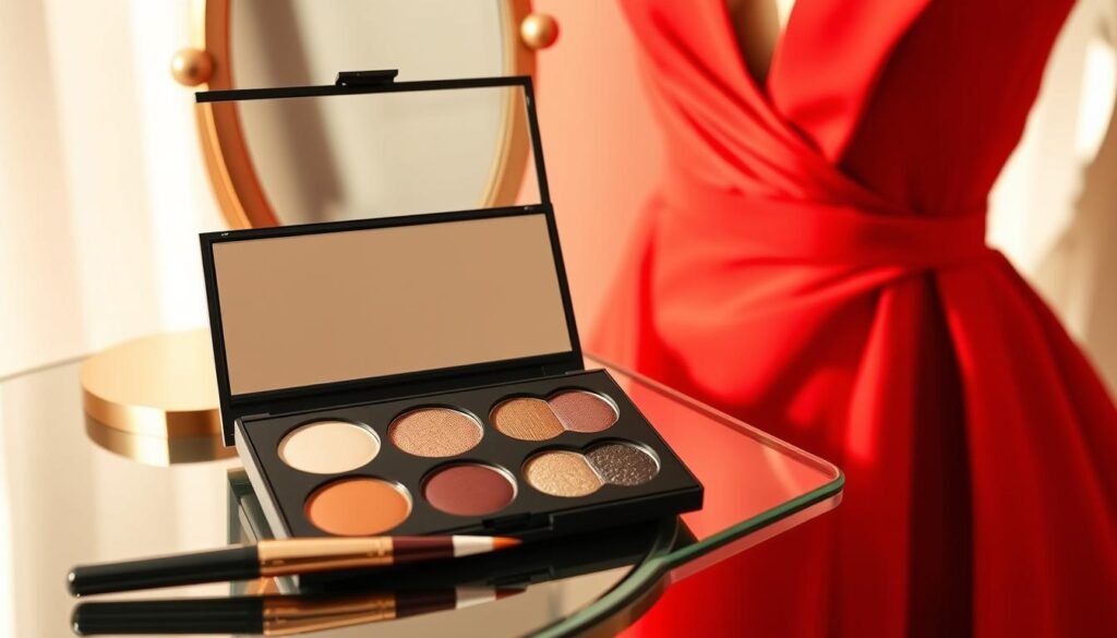 what colour eyeshadow goes with a red dress