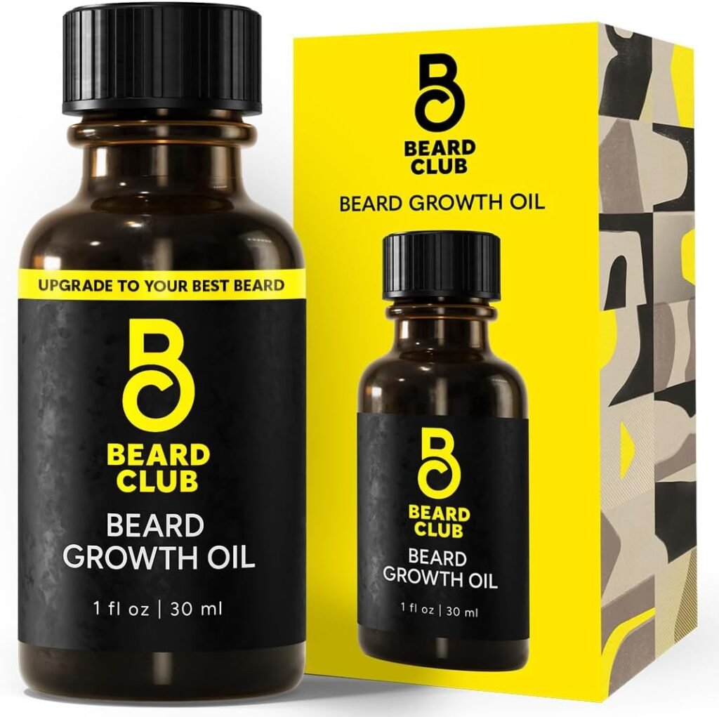 Beard Club - Beard Growth Serum with Natural Castor, Coconut and Avocado to Grow a Thicker, Fuller Beard, Fill in Patches and Stimulate Healthier Facial Hair Growth