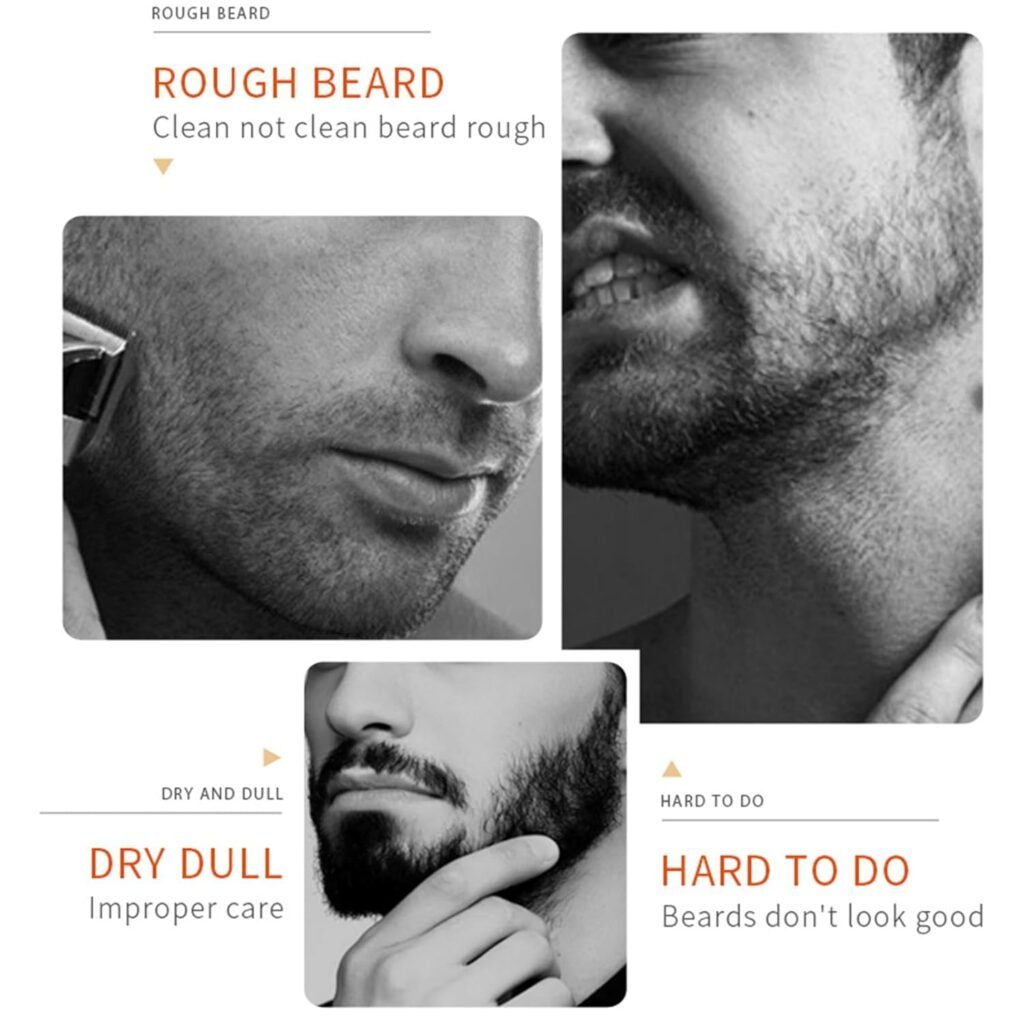 Beard Grooming Kit - Mens Christmas Stocking Stuffer With Brush, Comb, Balm, Growth Oil, Scissors