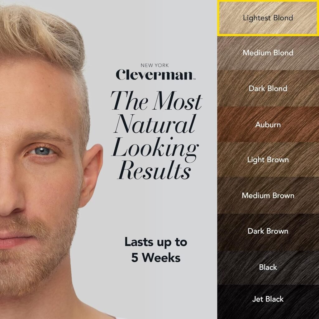 CLEVERMAN Black Hair  Beard Dye for Men, All-in-One Reusable Kit - Natural-Looking Gray Coverage, Professional-Quality, Ammonia-Free, 3.38 Fl Oz (1 Pack), Black, Suitable for Black Hair