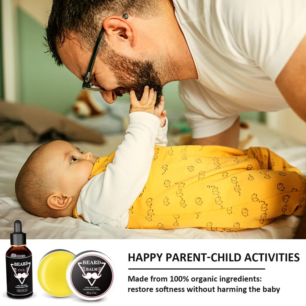 Gifts for Fathers Day, Beard Kit for Men, Beard Growth and Grooming Kit w/Beard Oil Beard Balm Beard Brush Beard Comb Beard Scissors, Birthday Gifts for Men Dad Husband Him Grandpa Boyfriend Brother