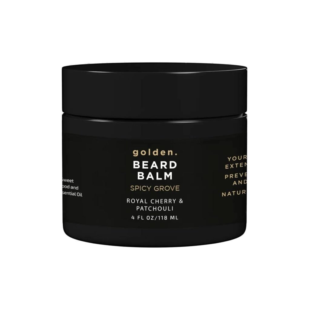 Golden Grooming Beard Balm | Unique Masculine Scent | Shea Butter for Beard Growth | Tames, Moisturizes  Styles – Limited Edition Smoky Citrus, 2oz