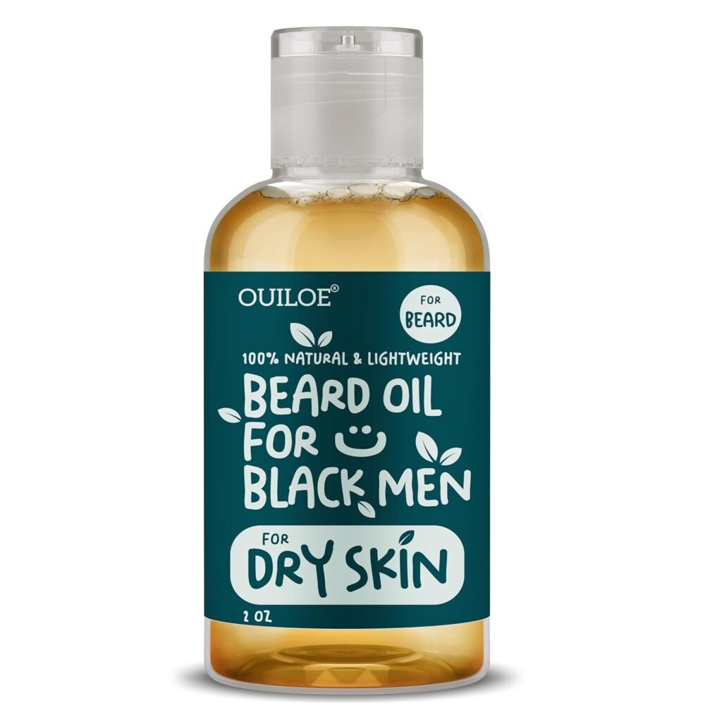 Beard Oil for Black Men with Dry Skin - Beard Conditioner, Softener  Moisturizer for Black Men, Made with Vitamin E  Grapeseed Oil, Unscented, Natural  Organic, Doesn’t Clog Pores 2oz