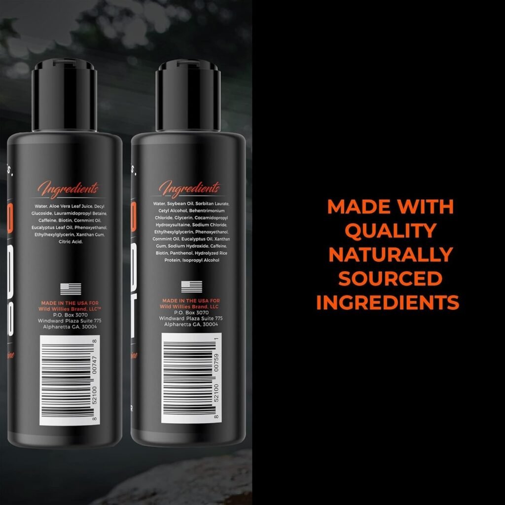 Wild Willies Beard Grooming Kit - Beard Straightener for Men, PROGRO - Fortified with Biotin  Caffeine for Hair Growth, Wash, Hydration - Ionic 2-in-1 Heated Comb Brush, Made in USA